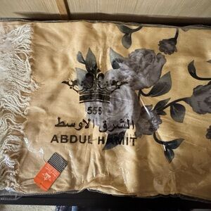Abdul Hamit Turkish Style Floral Scarf | Cream & Blue Floral | OS